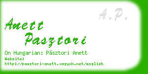 anett pasztori business card
